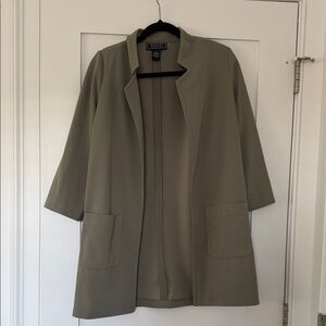 Olive Utility Open-Front Thin Blazer